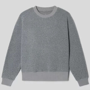 Everlane ReNew womens size Large Teddy sherpa crewneck sweatshirt